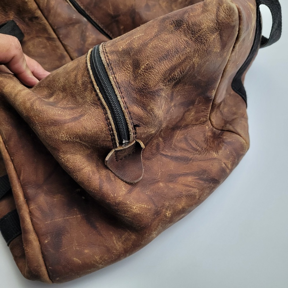 Vintage Nokona Leather Bag Travel Overnight Duffle Carry On Rare - Picture 7 of 14
